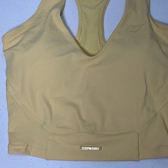 Gymshark Whitney Crop Tank Small yellow soft comfortable Racerback padded - Picture 4 of 11